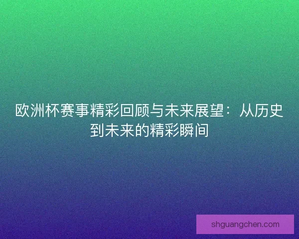 欧洲杯赛事精彩回顾与未来展望：从历史到未来的精彩瞬间