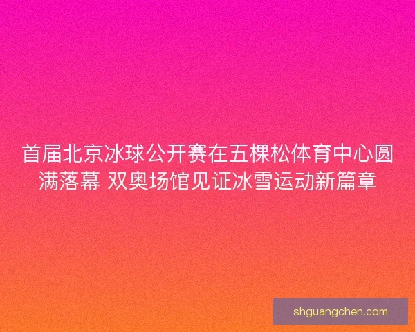 首届北京冰球公开赛在五棵松体育中心圆满落幕 双奥场馆见证冰雪运动新篇章 首届北京冰球公开赛在五棵松体育中心圆满落幕 双奥场馆见证冰雪运动新篇章