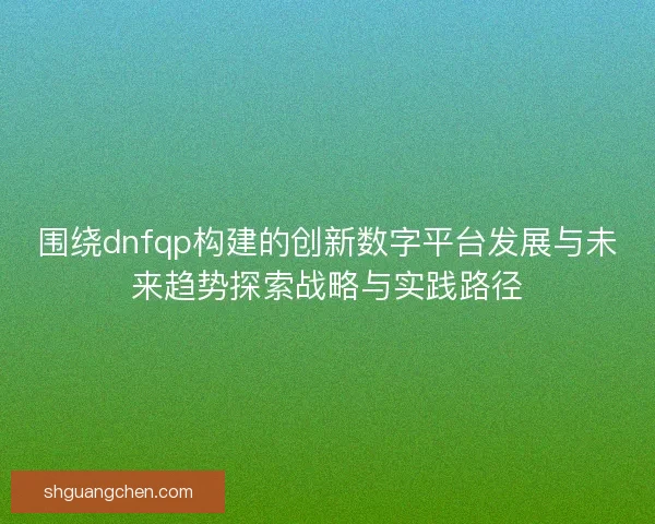围绕dnfqp构建的创新数字平台发展与未来趋势探索战略与实践路径 围绕dnfqp构建的创新数字平台发展与未来趋势探索战略与实践路径