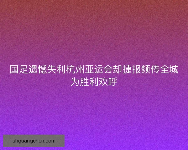 国足遗憾失利杭州亚运会却捷报频传全城为胜利欢呼 国足遗憾失利杭州亚运会却捷报频传全城为胜利欢呼